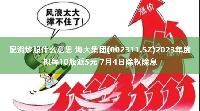配资炒股什么意思 海大集团(002311.SZ)2023年度拟每10股派5元 7月4日除权除息